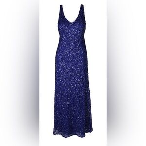 Adrianna Papell Blue Sequin Dress - Size 14